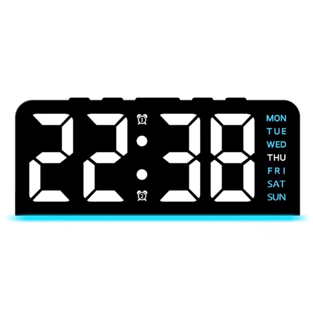 Modern LED Digital Alarm Clock Temperature Display Desk Clock With Night Light Snooze Backlight 5
