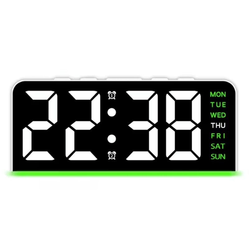 Modern LED Digital Alarm Clock Temperature Display Desk Clock With Night Light Snooze Backlight 7