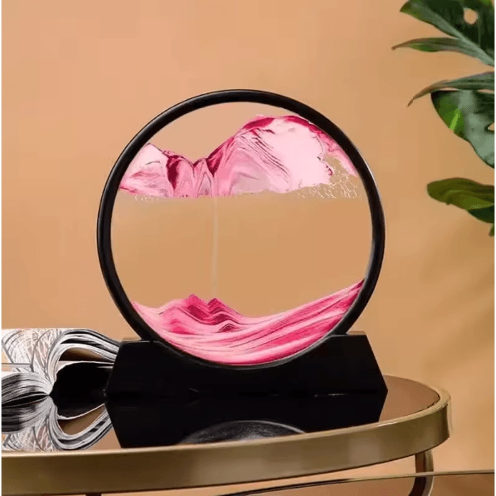 3D Moving Sand Art Picture Round Glass Quicksand Flowing Sand Frame For Relaxing Home Office 9