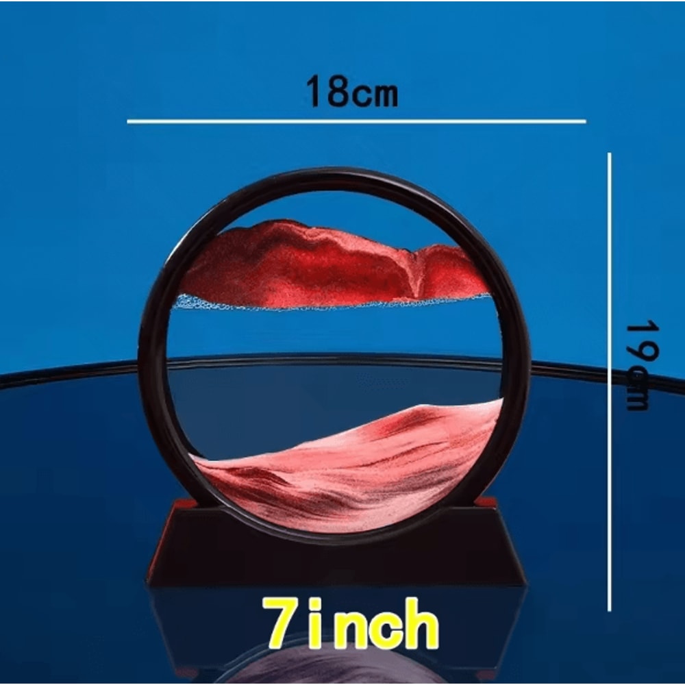 3D Moving Sand Art Picture Round Glass Quicksand Flowing Sand Frame For Relaxing Home Office 3