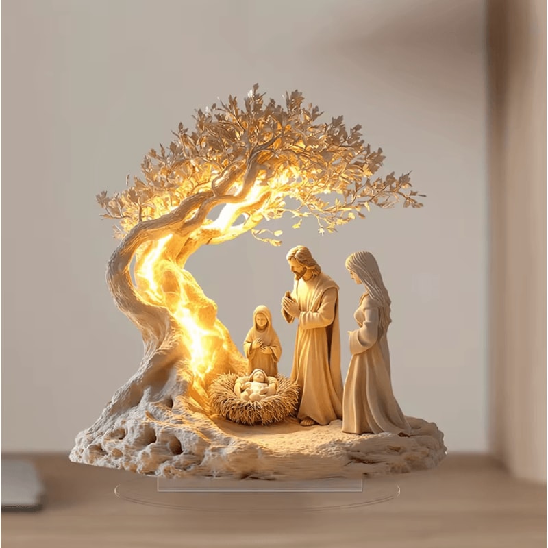 Acrylic Tree Of Life Family Statue Symbolic Family Ornament Desktop Decor For Home Gift Giving 3