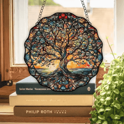 acrylic tree of life wall hanging – family symbol sunlight catcher decor for indoor & outdoor display