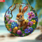 Acrylic Easter Bunny Window Hanging 2D Suncatcher Decor With Eggs Flowers For Spring Home Garden 3