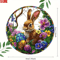 Acrylic Easter Bunny Window Hanging 2D Suncatcher Decor With Eggs Flowers For Spring Home Garden 4