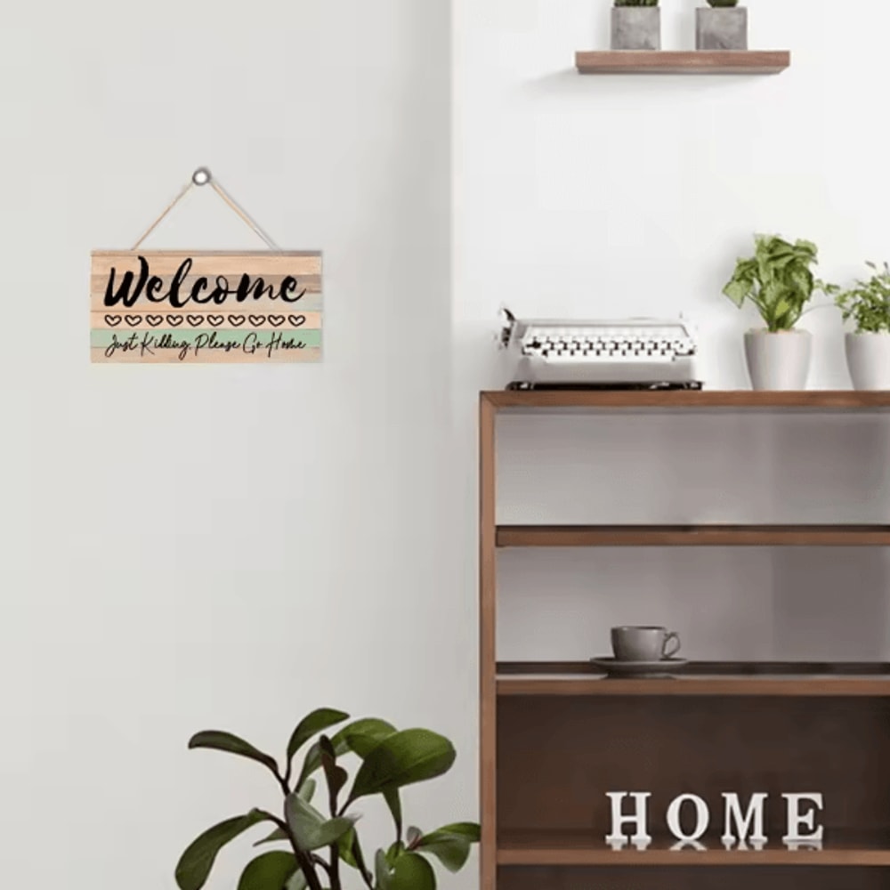 Rustic Wooden Welcome Wall Hanging Farmhouse Welcome Sign Plaque For Home Entryway Living Room De 2