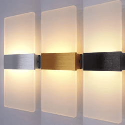modern minimalist led wall lamp – aluminum acrylic wall sconce for bedroom, living room & staircase lighting