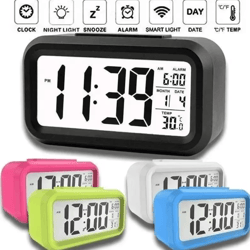 multifunction led digital alarm clock – backlight desk clock with temperature, calendar & snooze