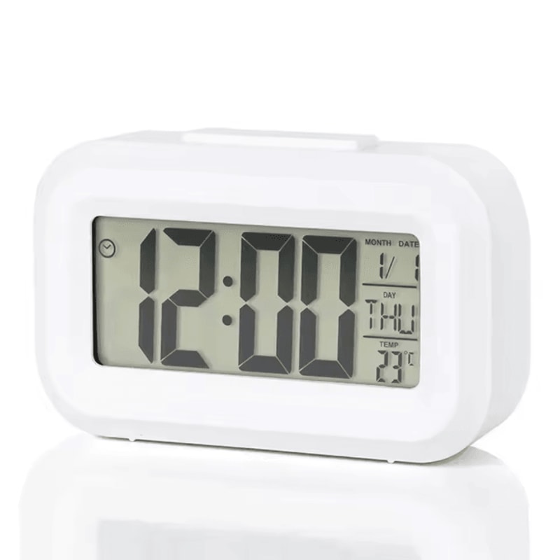 Multifunction LED Digital Alarm Clock Backlight Desk Clock With Temperature Calendar Snooze 5