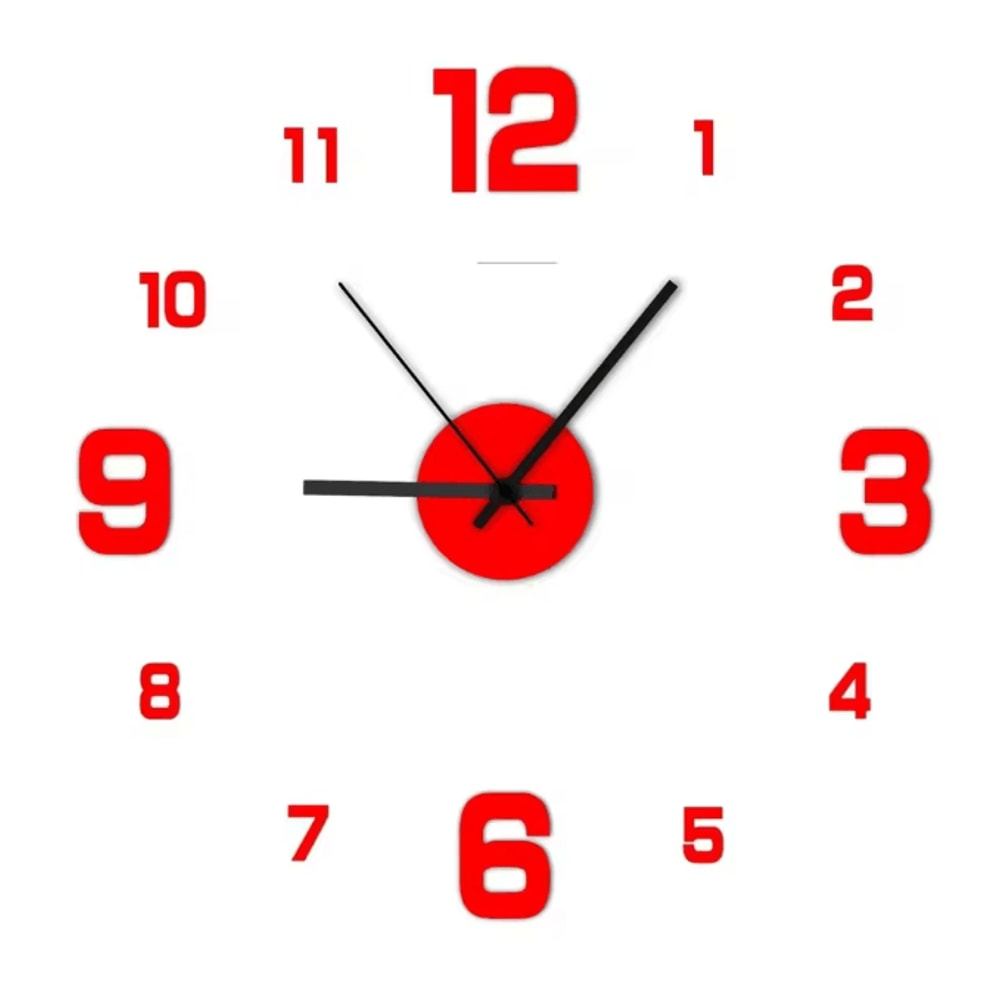 Large DIY 3D Wall Clock Modern Acrylic Mirror Frameless Wall Clock Decor For Living Room Home 7