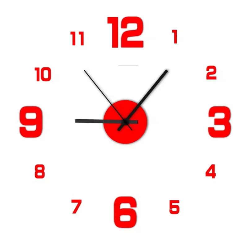 Large DIY 3D Wall Clock Modern Acrylic Mirror Frameless Wall Clock Decor For Living Room Home 7