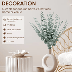 20pcs artificial eucalyptus stems – realistic faux greenery leaves for wedding centerpieces & home decor