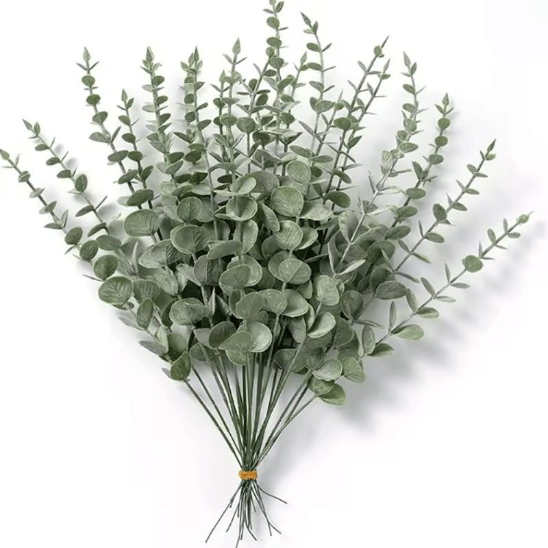 20PCS Artificial Eucalyptus Stems Realistic Faux Greenery Leaves For Wedding Centerpieces Home De 5