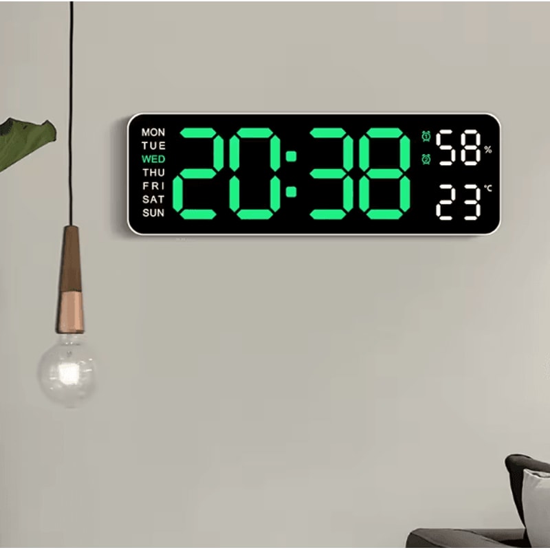 10Inch Smart LED Digital Wall Clock Minimalist Display With Temperature Calendar Alarm Function 0