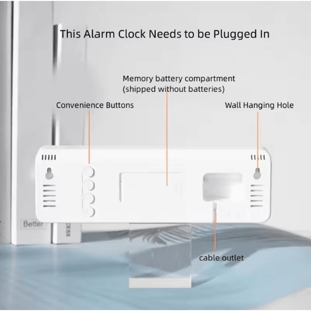 10Inch Smart LED Digital Wall Clock Minimalist Display With Temperature Calendar Alarm Function 4