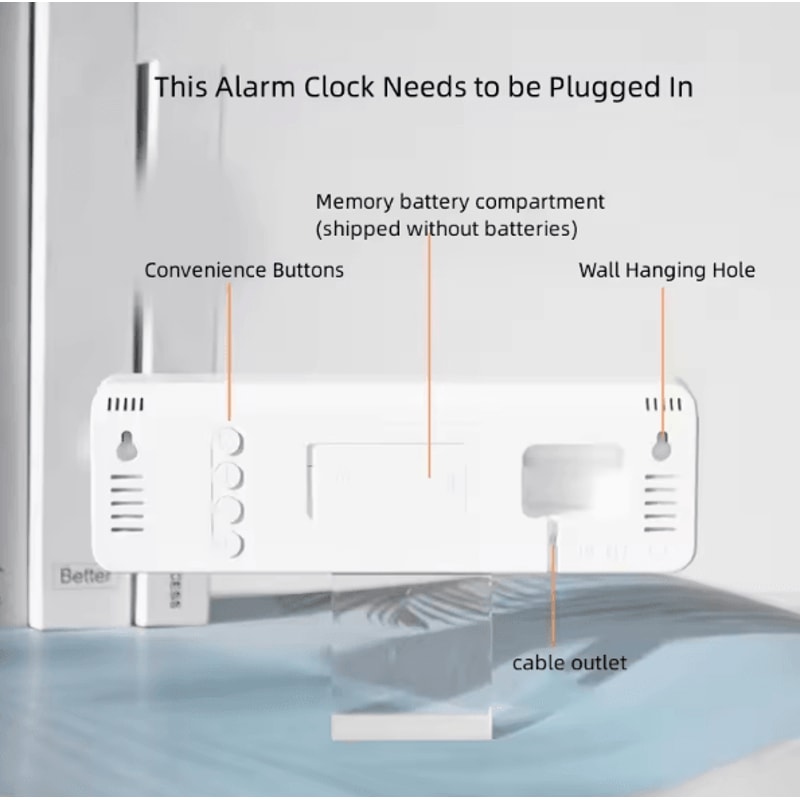 10Inch Smart LED Digital Wall Clock Minimalist Display With Temperature Calendar Alarm Function 4