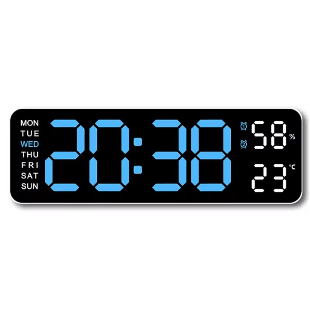 10Inch Smart LED Digital Wall Clock Minimalist Display With Temperature Calendar Alarm Function 6