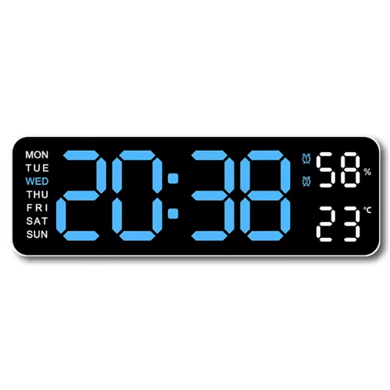 10Inch Smart LED Digital Wall Clock Minimalist Display With Temperature Calendar Alarm Function 6