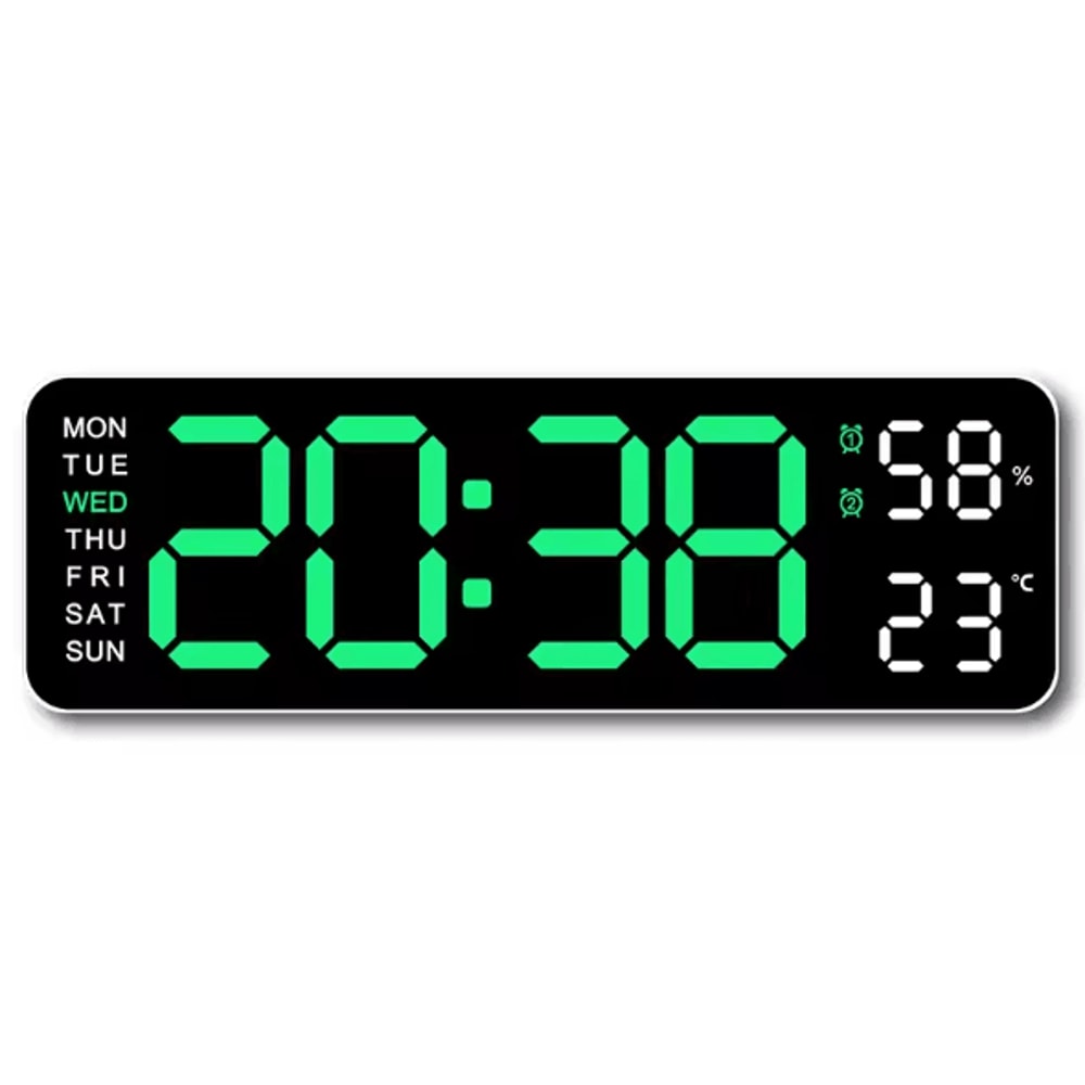 10Inch Smart LED Digital Wall Clock Minimalist Display With Temperature Calendar Alarm Function 7