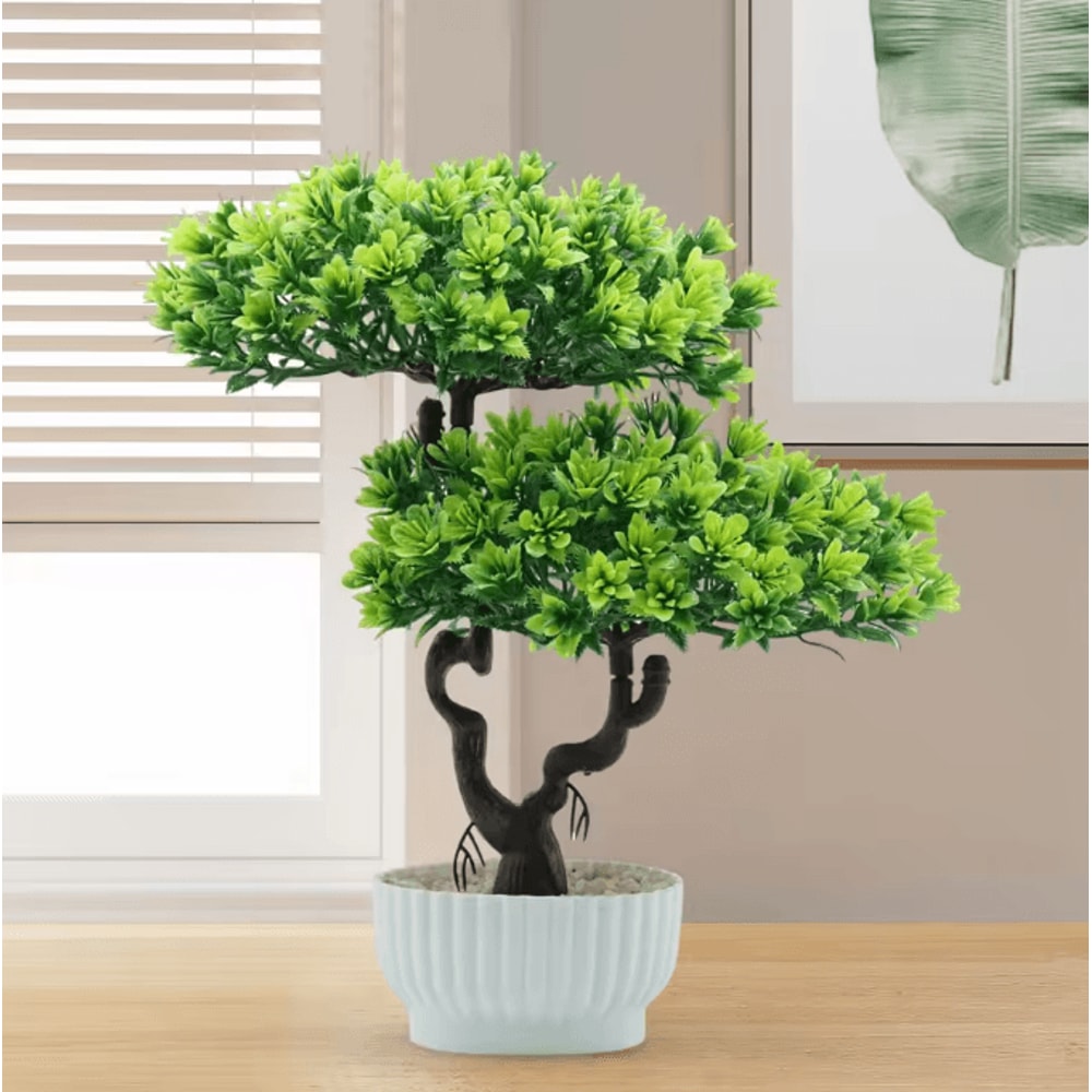 Artificial Japanese Pine Bonsai Tree Realistic Mini Bonsai Plant For Desk Home Office Decor 2