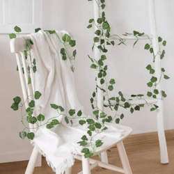 artificial ivy garland vine – 82.68-inch realistic hanging greenery decor for home, wedding & outdoor styling