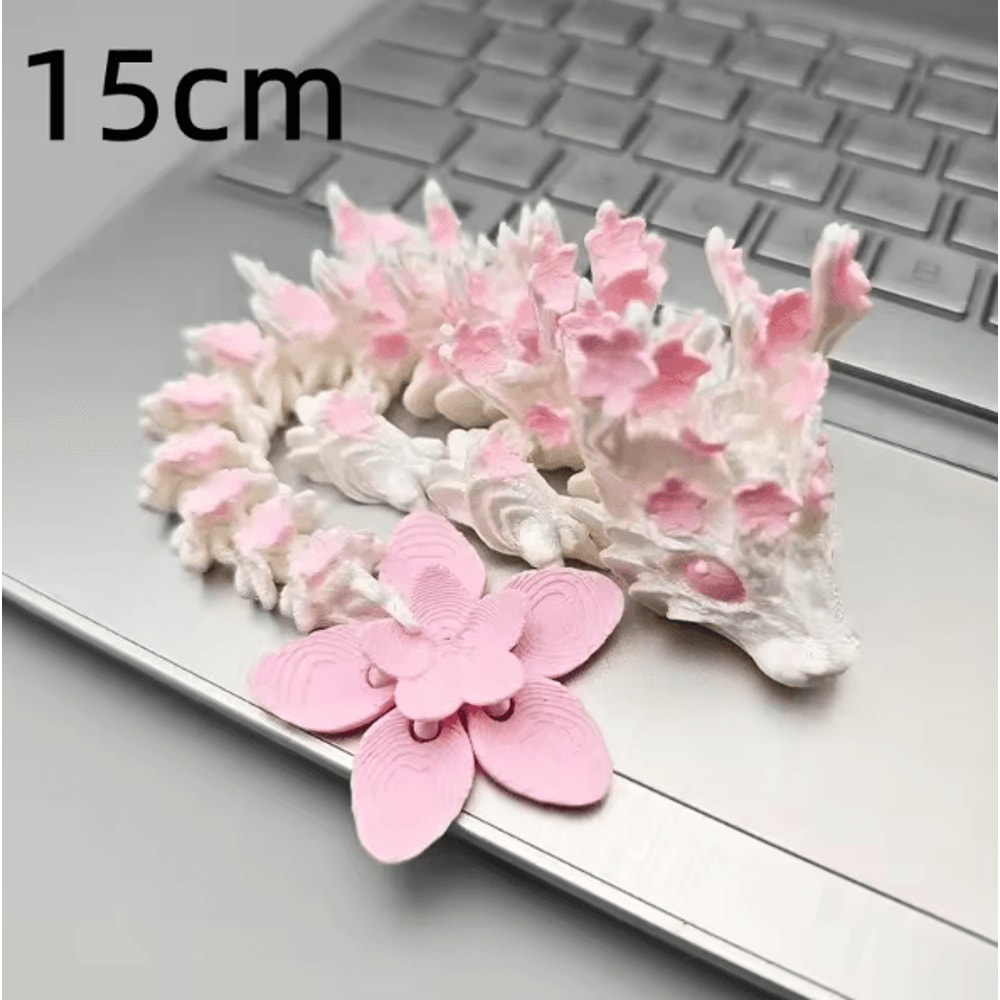 3D Printed Cherry Blossom Dragon Articulated Movable Joint Dragon Desk Decor 5998 Inches 6