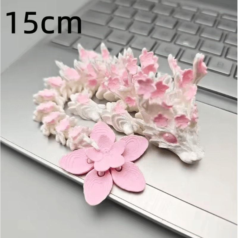 3D Printed Cherry Blossom Dragon Articulated Movable Joint Dragon Desk Decor 5998 Inches 6