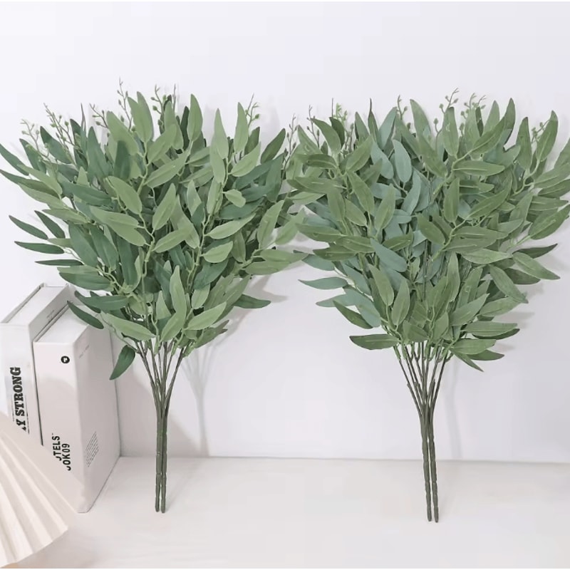 Artificial Eucalyptus Willow Leaves Garland Realistic Greenery Vine Decor For Home Wedding Outdoo 0