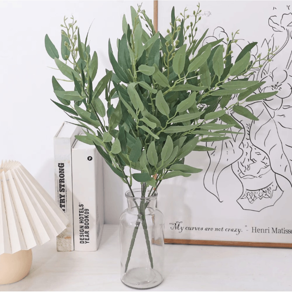 Artificial Eucalyptus Willow Leaves Garland Realistic Greenery Vine Decor For Home Wedding Outdoo 1