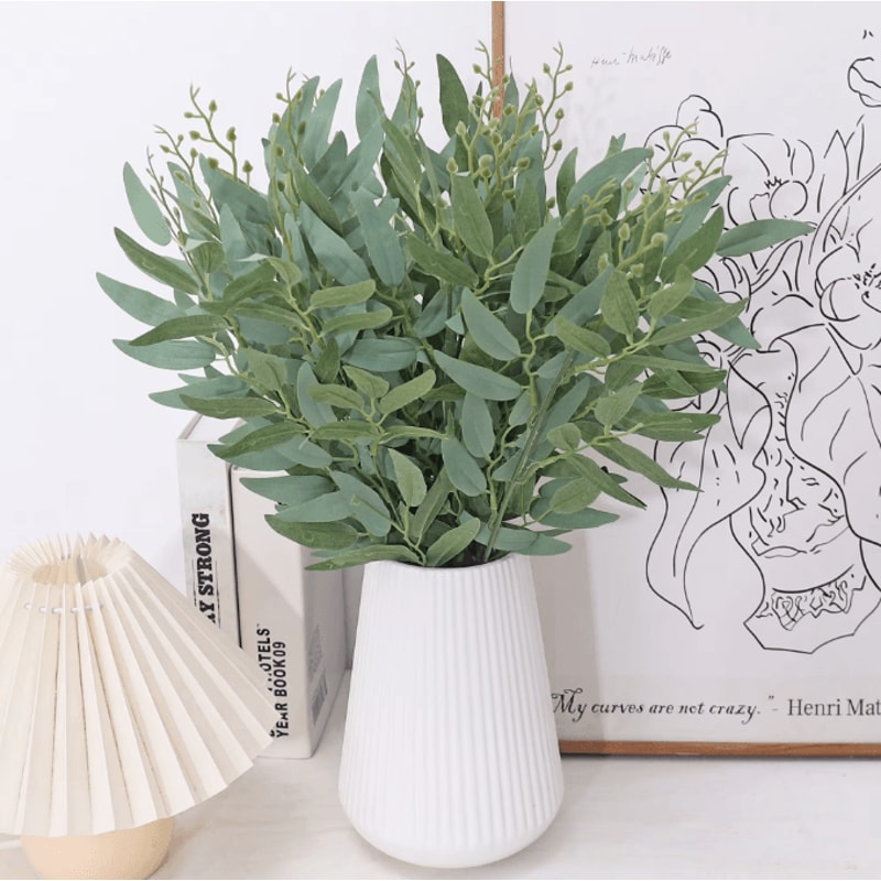 Artificial Eucalyptus Willow Leaves Garland Realistic Greenery Vine Decor For Home Wedding Outdoo 2