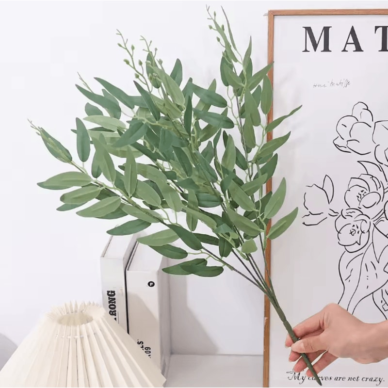 Artificial Eucalyptus Willow Leaves Garland Realistic Greenery Vine Decor For Home Wedding Outdoo 3