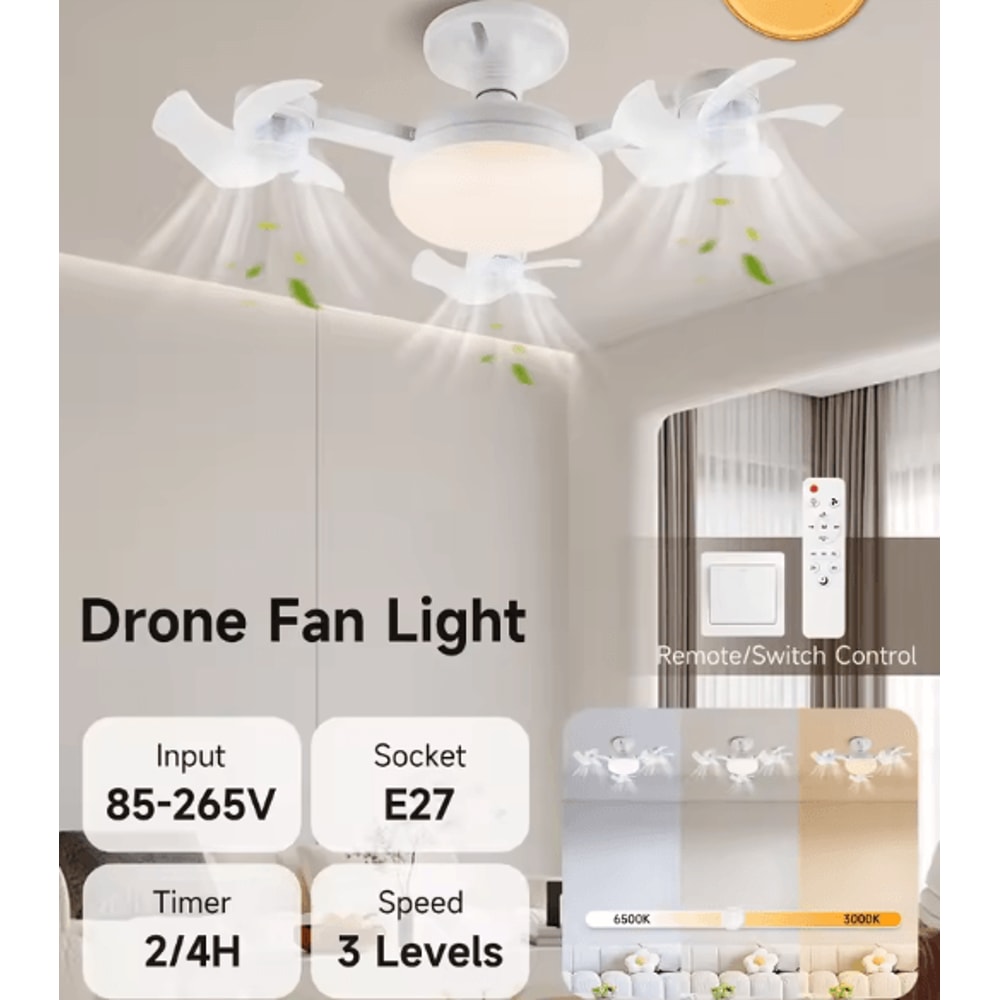 Modern LED Ceiling Fan Light With Remote 3Speed Minimalist Smart Ceiling Fan For Bedroom Living R 5