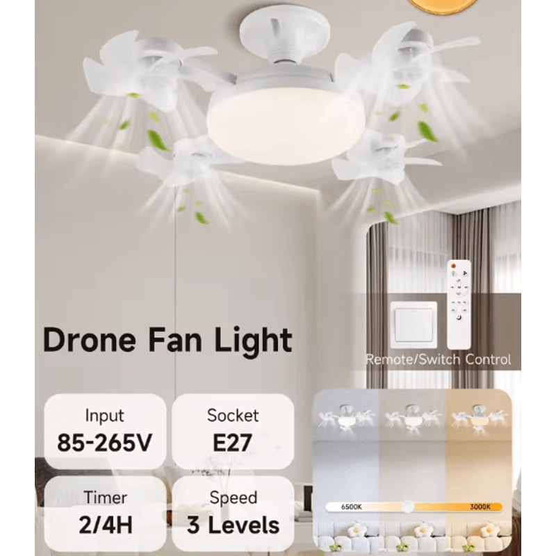 Modern LED Ceiling Fan Light With Remote 3Speed Minimalist Smart Ceiling Fan For Bedroom Living R 6