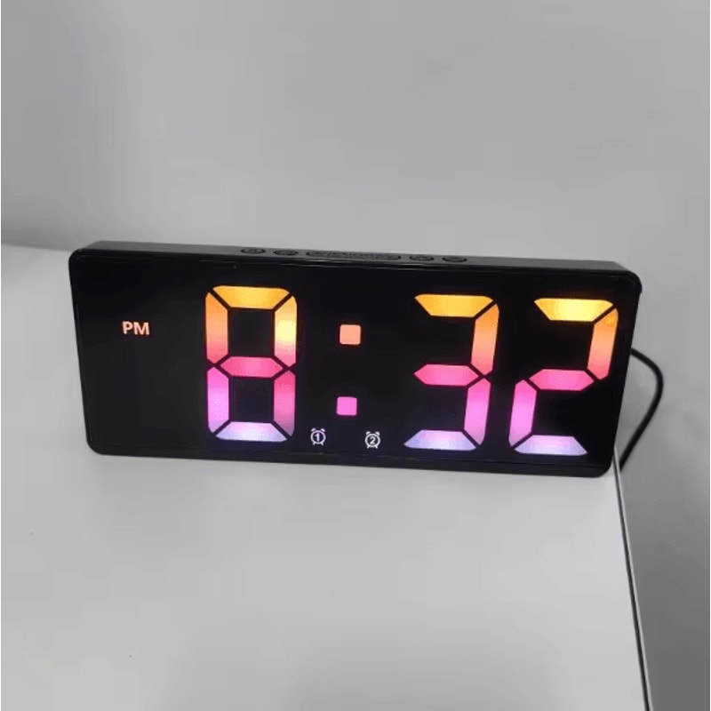 Voice Control LED Digital Alarm Clock With Temperature Display Snooze Night Mode Smart Bedside Des 10