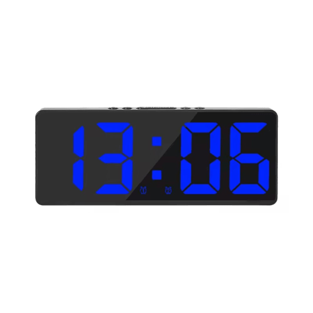 Voice Control LED Digital Alarm Clock With Temperature Display Snooze Night Mode Smart Bedside Des 11
