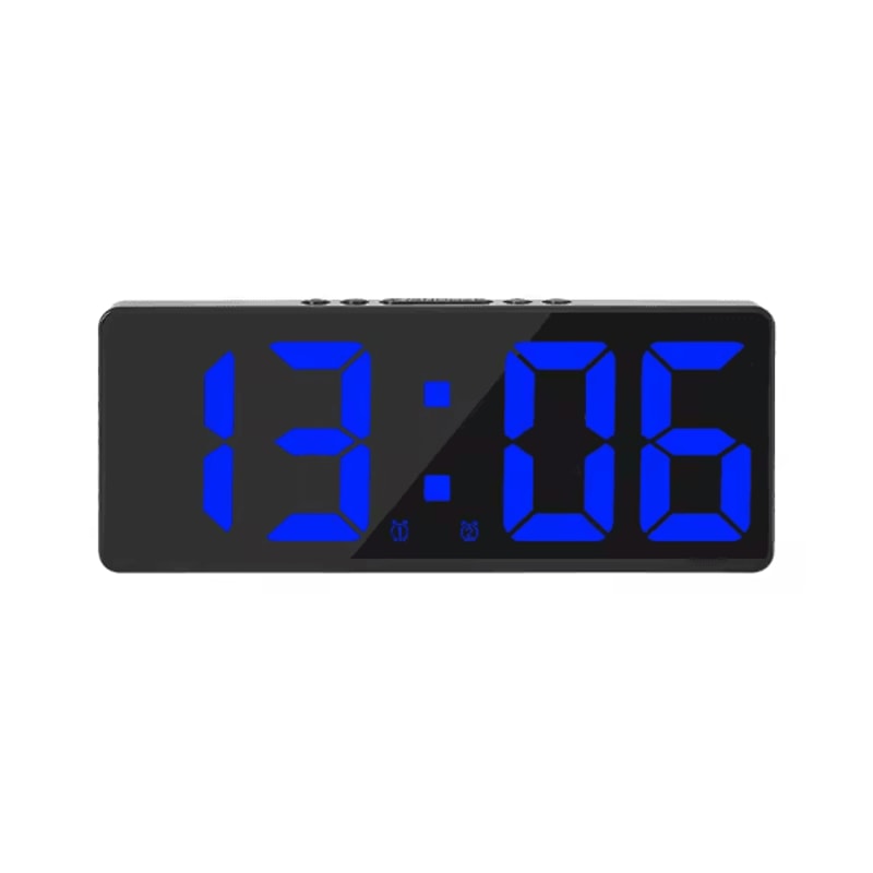 Voice Control LED Digital Alarm Clock With Temperature Display Snooze Night Mode Smart Bedside Des 11