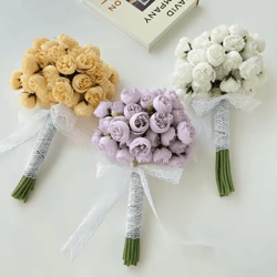 27-head rose pink silk peony bouquet – lush artificial peony flowers for wedding & home decor