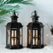 Vintage Nordic Black Iron Candle Lantern Hanging Decorative Lantern For Home Wedding Decor 1