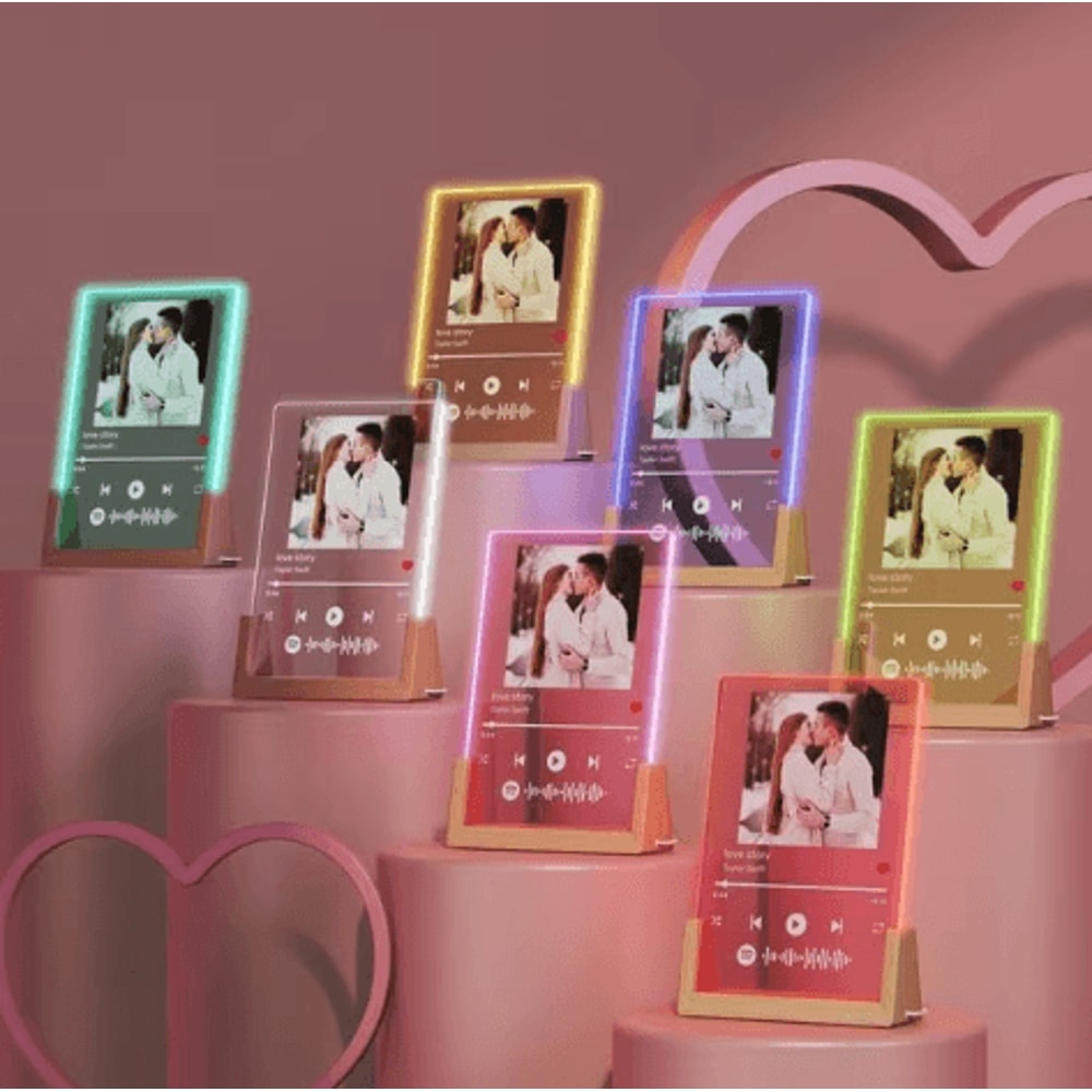 Custom Spotify Acrylic Lamp With Photo Song Personalized Music Plaque Romantic Gift For Couples 0
