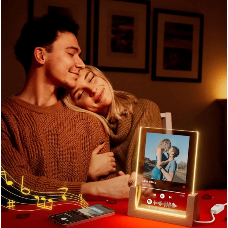 Custom Spotify Acrylic Lamp With Photo Song Personalized Music Plaque Romantic Gift For Couples 1