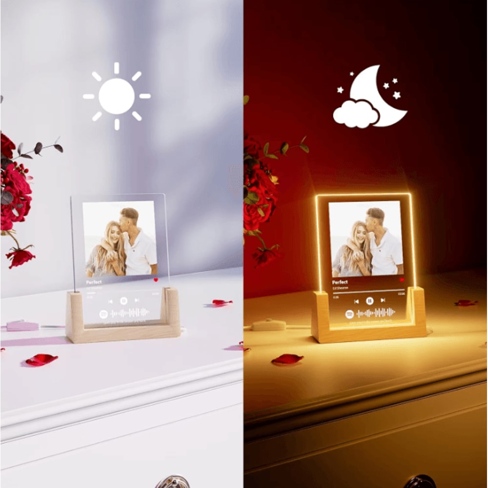 Custom Spotify Acrylic Lamp With Photo Song Personalized Music Plaque Romantic Gift For Couples 2