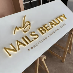 custom 3d led backlit acrylic business sign with illuminated letters for shop salon spa branding