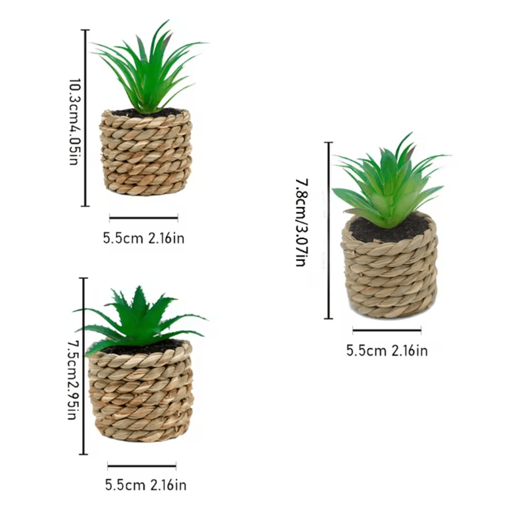 5 Piece Artificial Aloe Vera Potted Plants Set Realistic Mini Succulent Decor For Home Desk And Kit 5