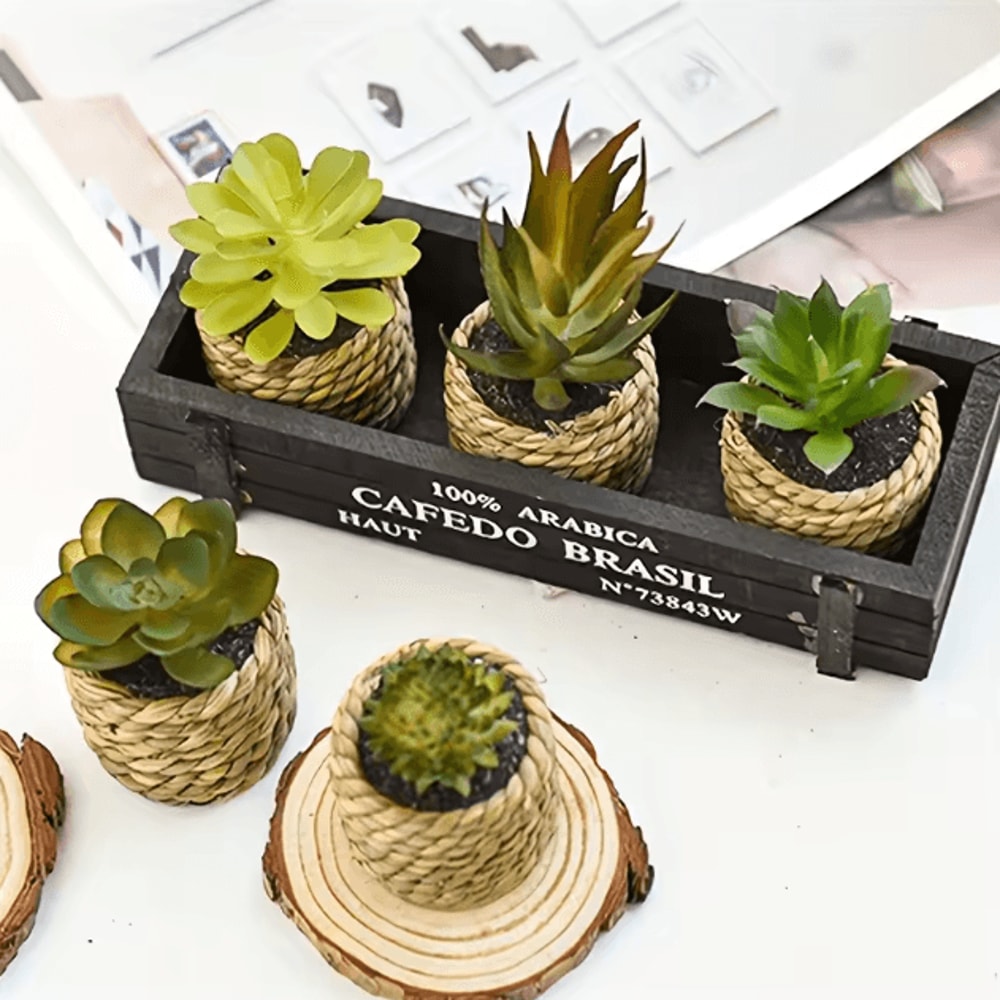 5 Piece Artificial Aloe Vera Potted Plants Set Realistic Mini Succulent Decor For Home Desk And Kit 6