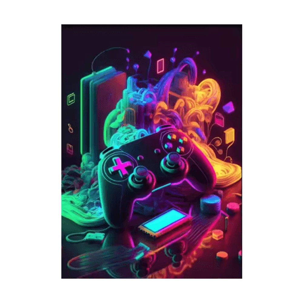 3PCS Gaming Wall Art Canvas Set Punk Style Gamepad Posters For Gamer Room Decor Boys Bedroom 5