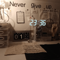 3d led digital wall clock with night mode – modern glow led wall decor & adjustable desk clock