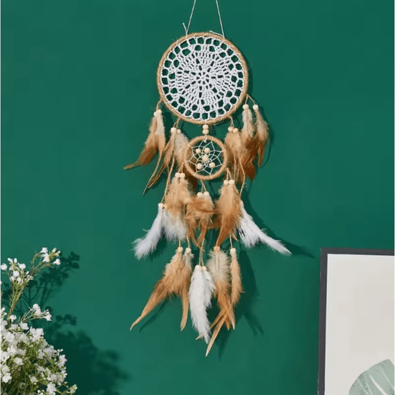 5Piece Moon Dream Catcher Wall Decor Set Boho Macrame Hanging With Sun Moon Design For Bedroom 3