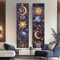 Sun Moon Celestial Purple Floral Tapestry Boho Hippie Wall Hanging Aesthetic Room Decor 0