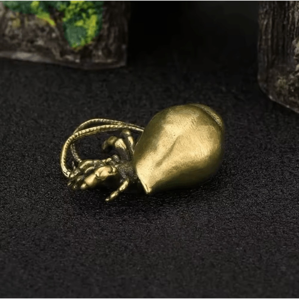 Vintage Brass Hermit Crab Figurine Handmade Nautical Desk Decor Sea Animal Statue 4