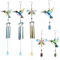 Hummingbird Dragonfly Metal Glass Wind Chime HandPainted Garden Hanging Decor With Soothing Bells 0