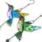 Hummingbird Dragonfly Metal Glass Wind Chime HandPainted Garden Hanging Decor With Soothing Bells 1